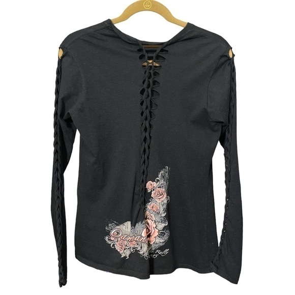 Black Long Sleeved Oatman Motorcycle Rally 2015 With Braided Back And Sleeves - Picture 2 of 6